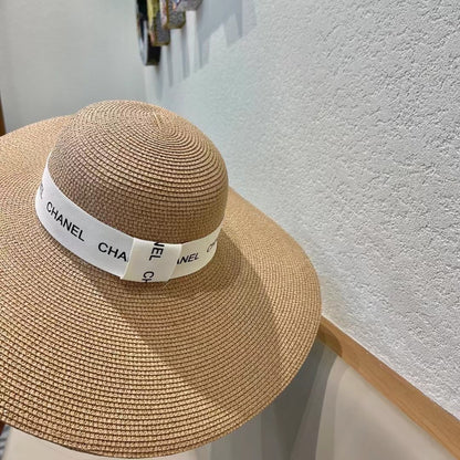 WIDE BRIM STRAW HAT BROWN 672708