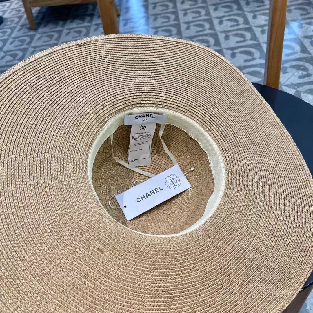 WIDE BRIM STRAW HAT BROWN 672708