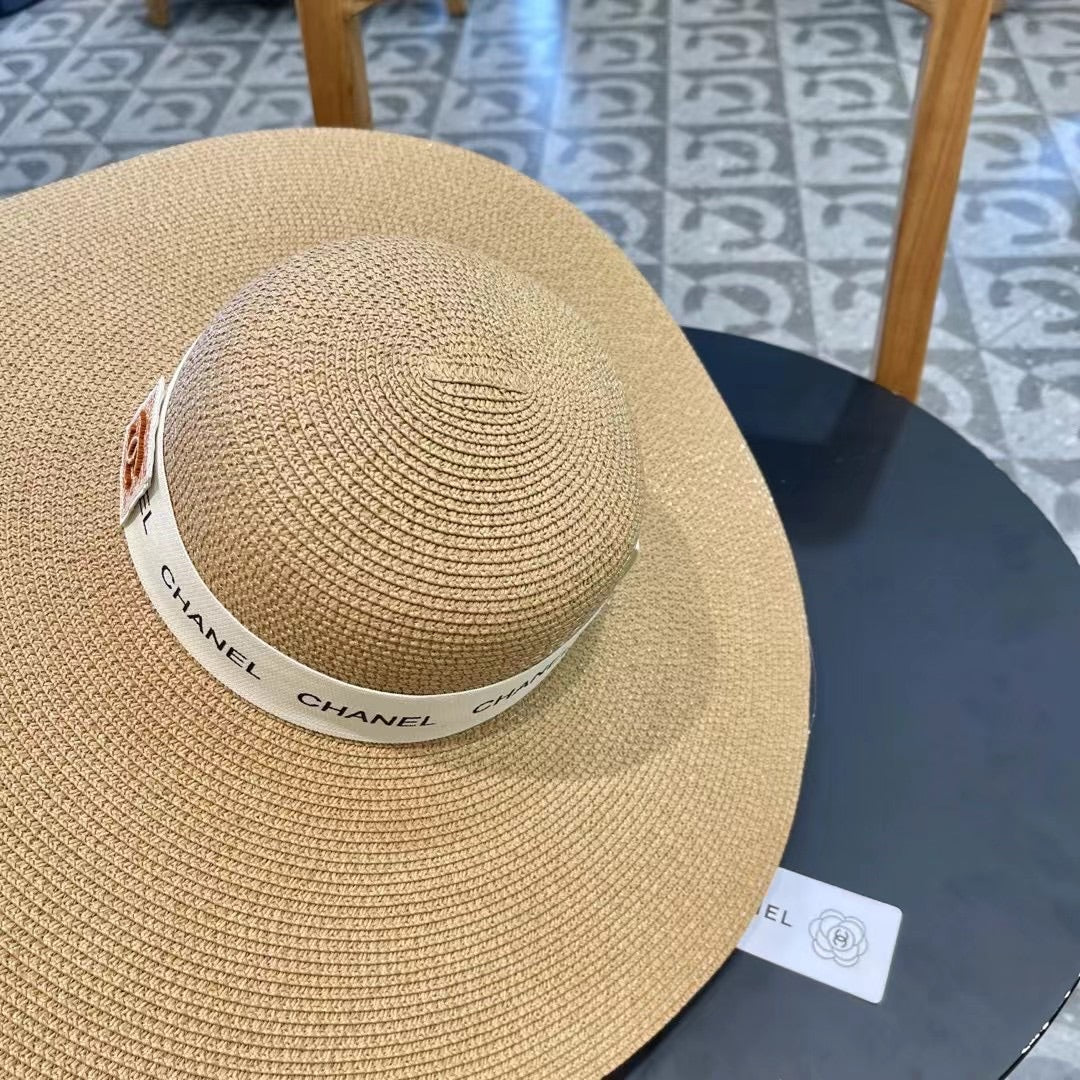 WIDE BRIM STRAW HAT BROWN 672708