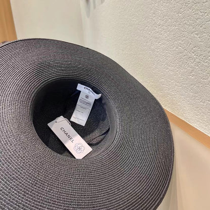 WIDE BRIM STRAW HAT BLACK 672709