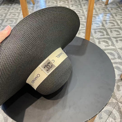 WIDE BRIM STRAW HAT BLACK 672709