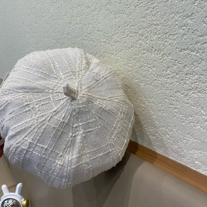 BERET HAT IN WHITE WOOL TWEED 422553