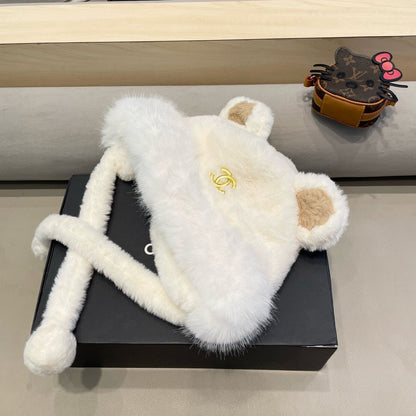 BEANIE HAT IN WHITE LAMB FUR 426240