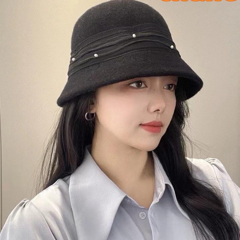 BUCKET HAT IN BLACK WOOL BLEND 426247