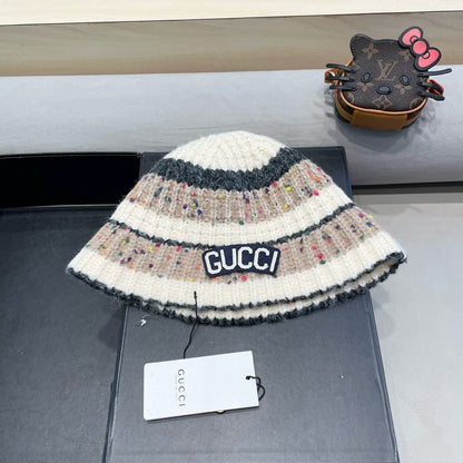 STRIPED KNITTED BUCKET HAT COLORFUL 428101