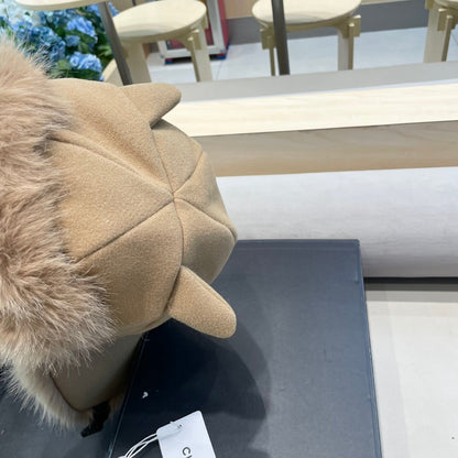 TRAPPER HAT IN DESERT BROWN SUEDE AND LAMB FUR 429974