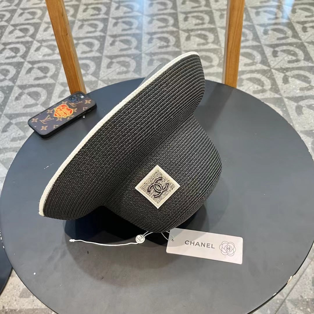 STRAW CLOCHE HAT BLACK 672756