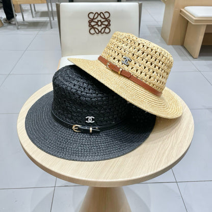 STRAW HAT OPEN WEAVE BLACK 674077