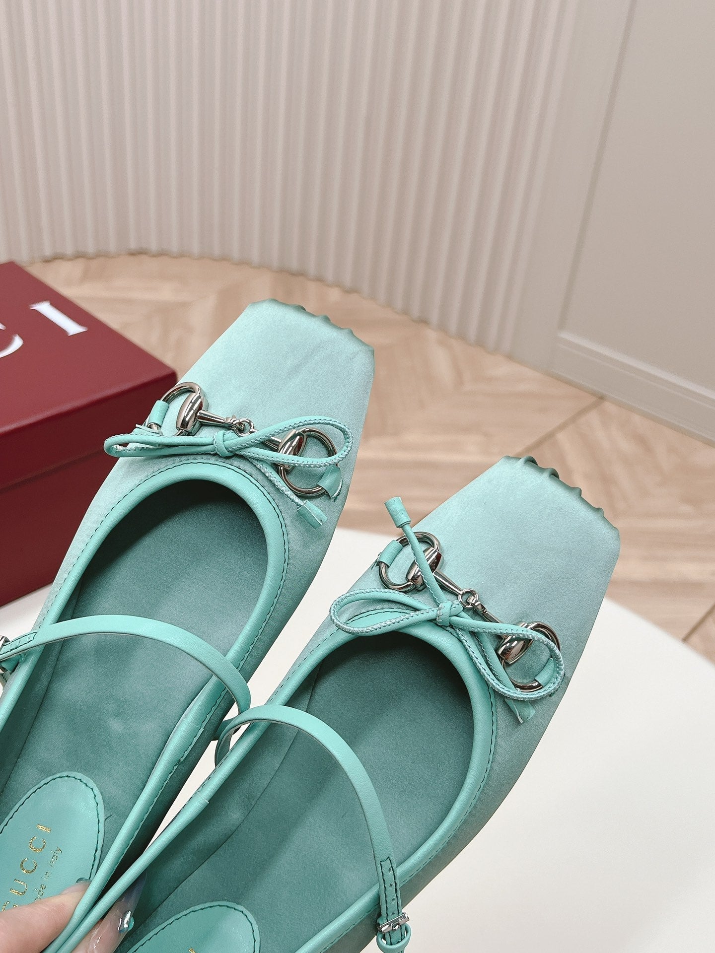 GG BALLET FLAT ARCTIC SILK