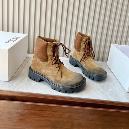 LW SIERRA COMBAT BOOT BROWN AND BLACK SUEDE