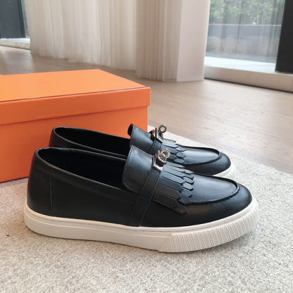 GAME SLIP-ON SNEAKER BLACK WITH TASSELS CALFSKIN