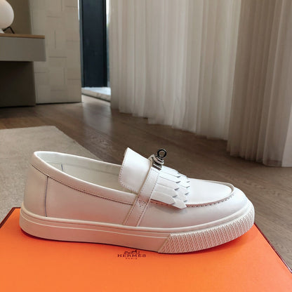 GAME SLIP-ON SNEAKER WHITE WITH TASSELS CALFSKIN