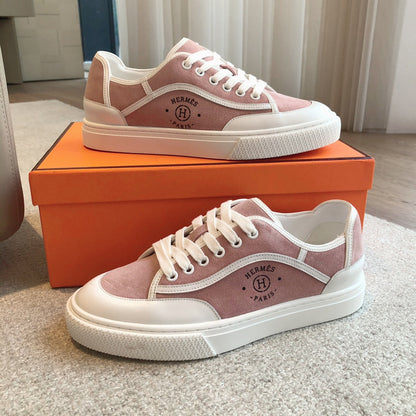 GET SNEAKER WHITE CALFSKIN AND PINK SUEDE