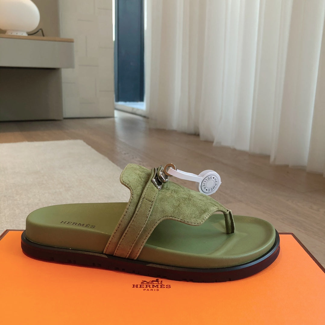 EMPIRE SANDAL LIGHT ARMY SUEDE