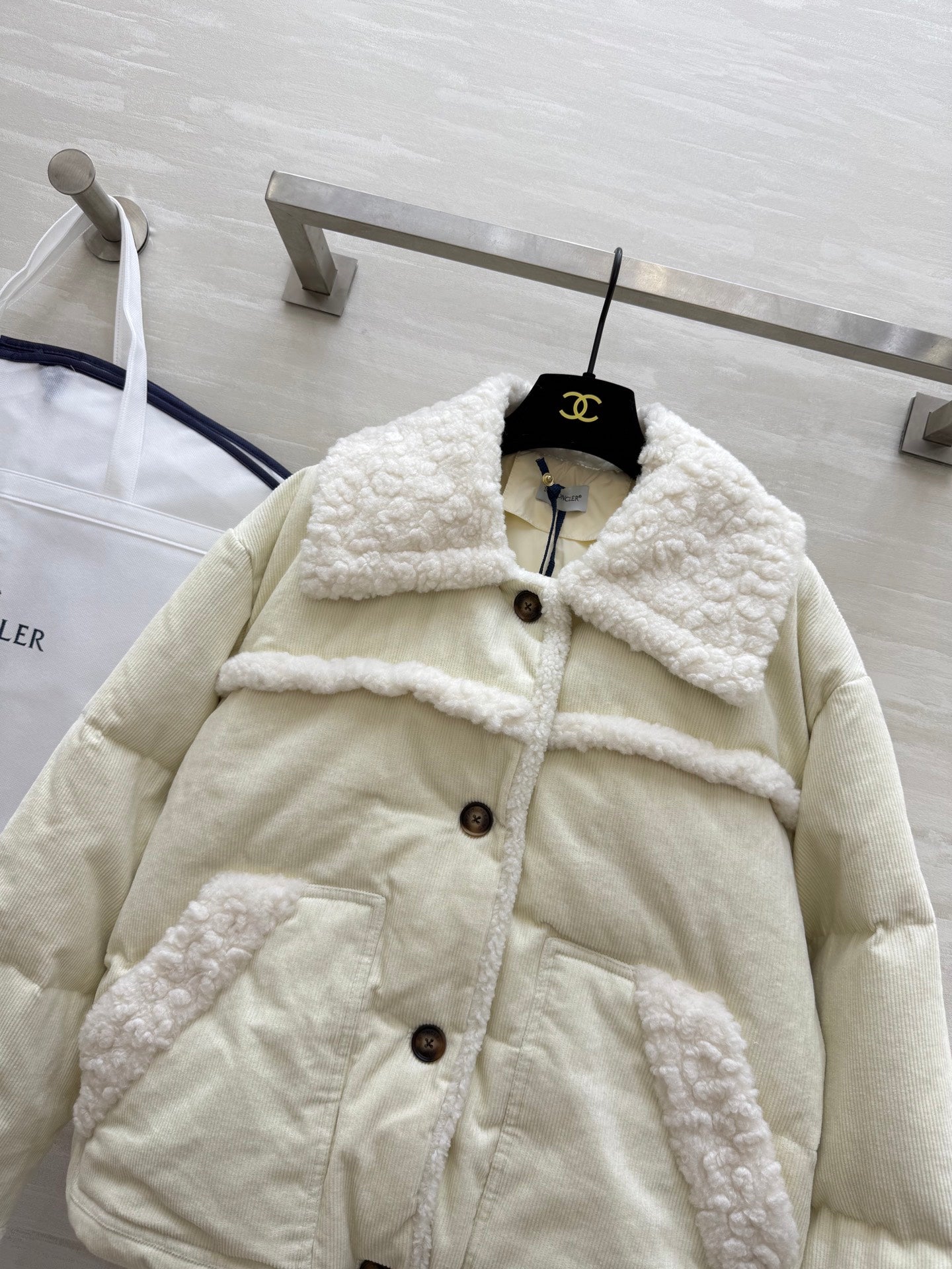 Moncler Style Velvet Fur Jacket – Style 306106