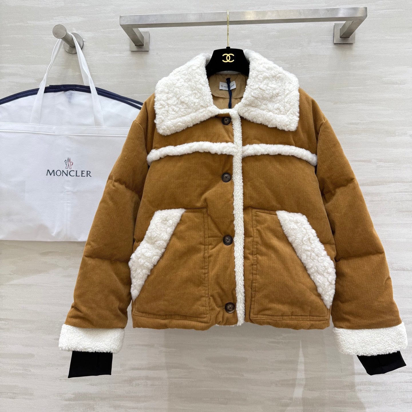 Moncler Style Velvet Fur Jacket