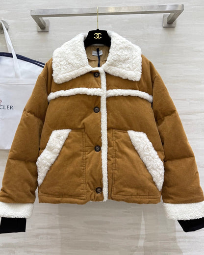 Moncler Style Velvet Fur Jacket