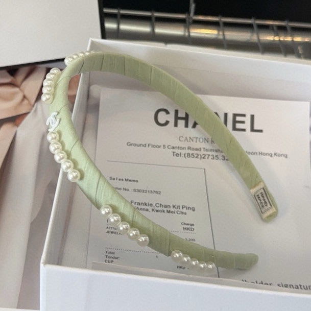 HEADBAND GREEN PASTEL SILK 168620