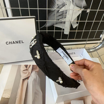 BLACK VOILE AND FABRIC HAIRBAND WITH STICKER 410872