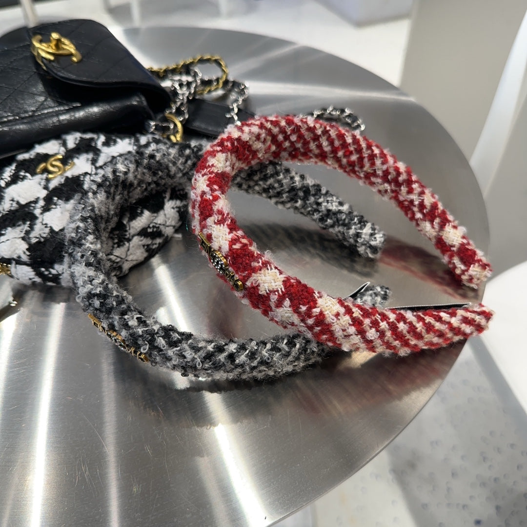 CHERRY RED MIX WHITE WOOL HAIRBAND 412546