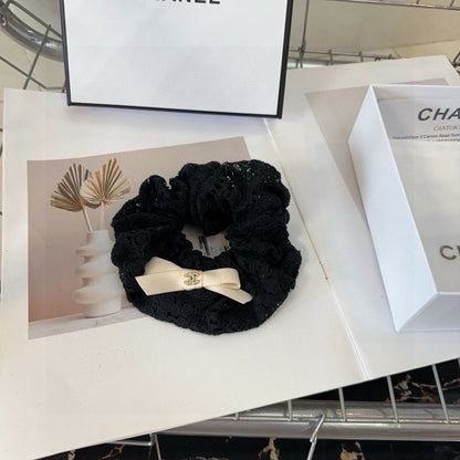 BLACK WRINKLED FABRIC SCRUNCHIE 418917