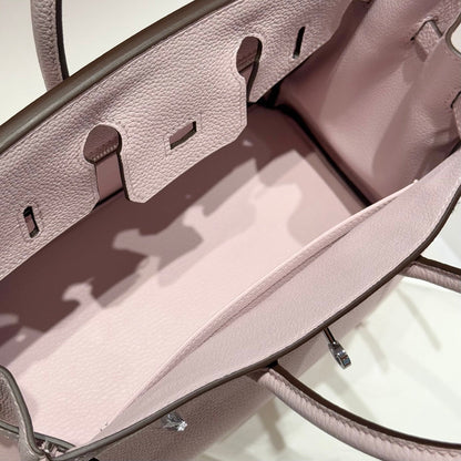 HERMES 25S MEDIUM BIRKIN 25 IN PINK BABY CALFSKIN SILVER HARDWARE