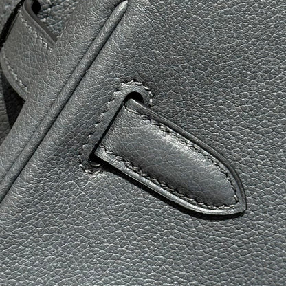 HERMES 25S SHOULDER BIRKIN 29 IN HAZE GRAY CALFSKIN SILVER HARDWARE