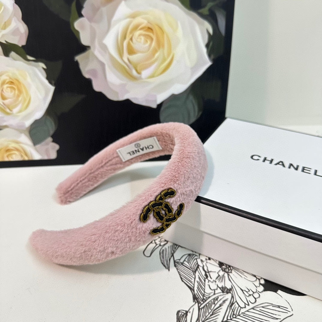 FLAMINGO PINK SHEARLING HEADBAND 151383