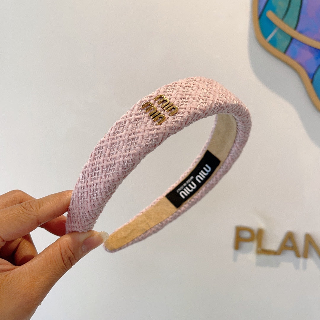 SIMPLE HAIRBAND IN LIGHT PINK TWEED 282732