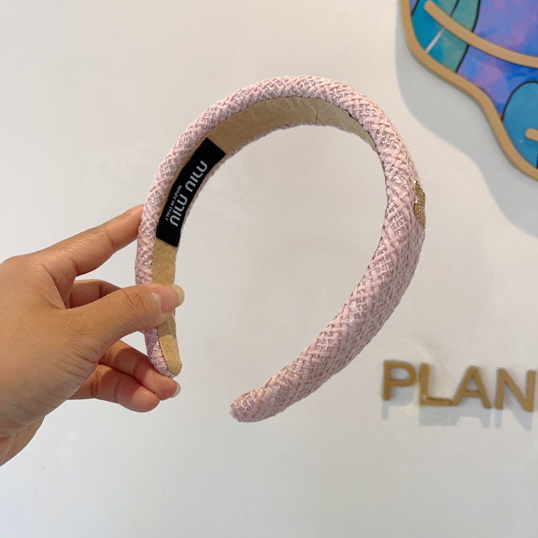 SIMPLE HAIRBAND IN LIGHT PINK TWEED 282732