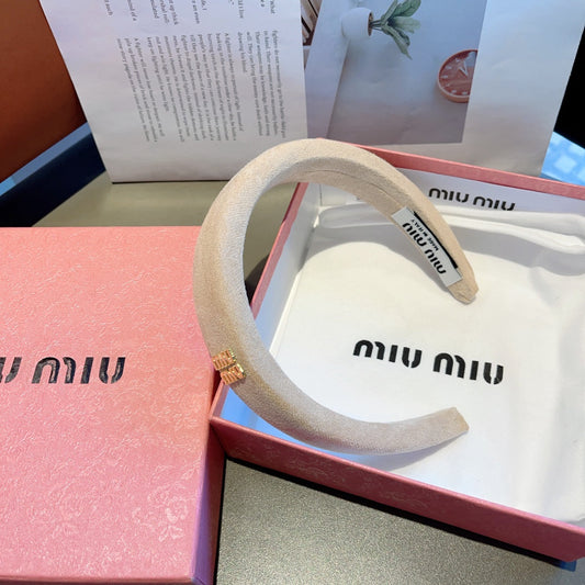 THICK HEADBAND IN BEIGE CASHMERE 412453