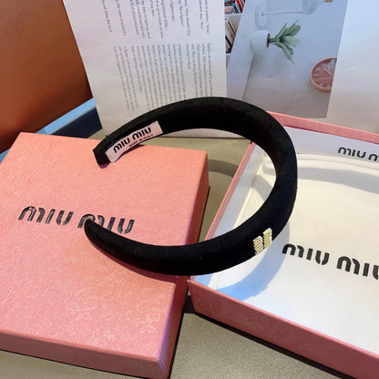 THICK HEADBAND IN BLACK CASHMERE 412454