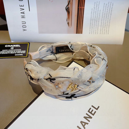 WHITE VOILE FABRIC HAIRBAND 417293