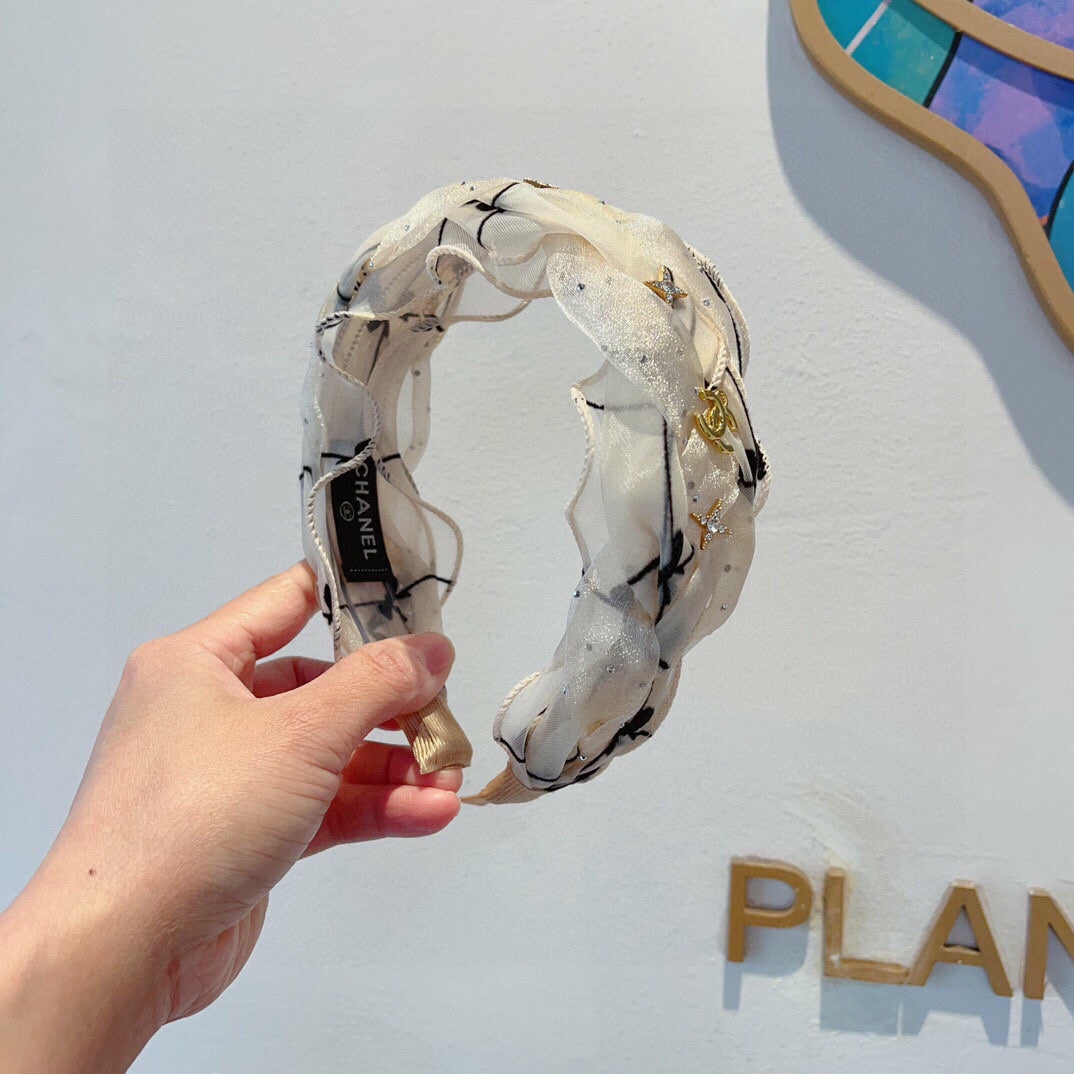 WHITE VOILE FABRIC HAIRBAND 417293