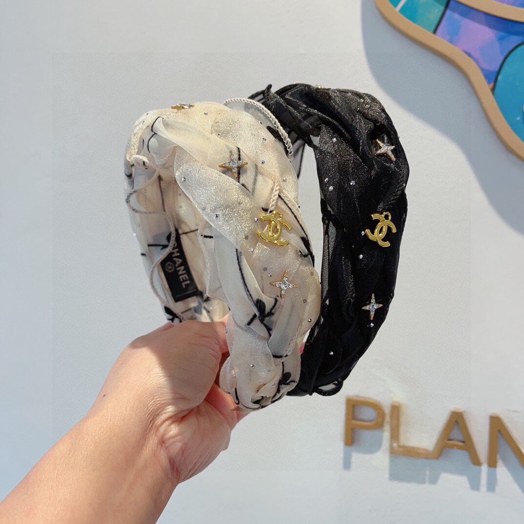 BLACK VOILE FABRIC HAIRBAND 417294