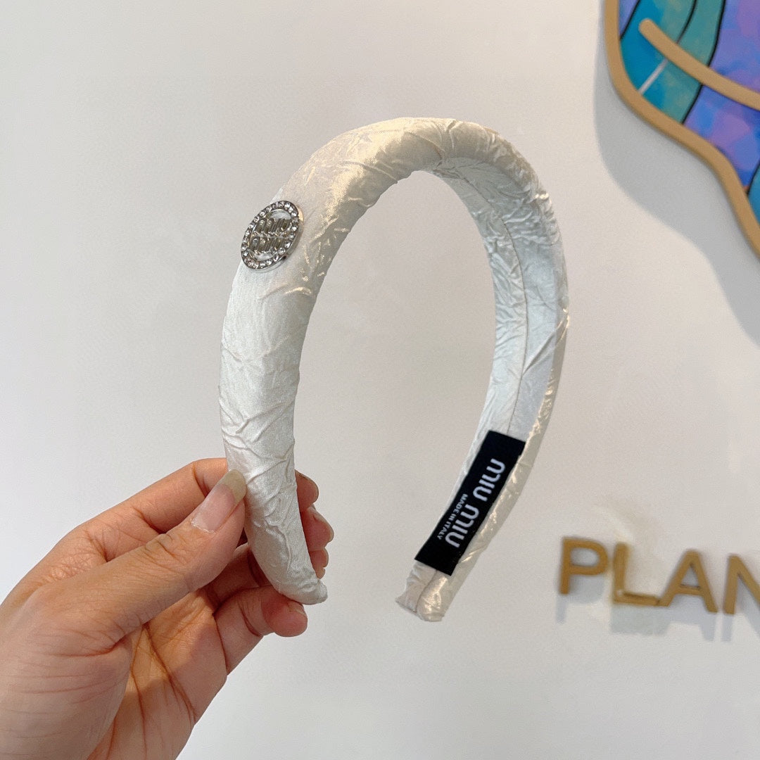 THICK HEADBAND IN WHITE FABRIC 432778