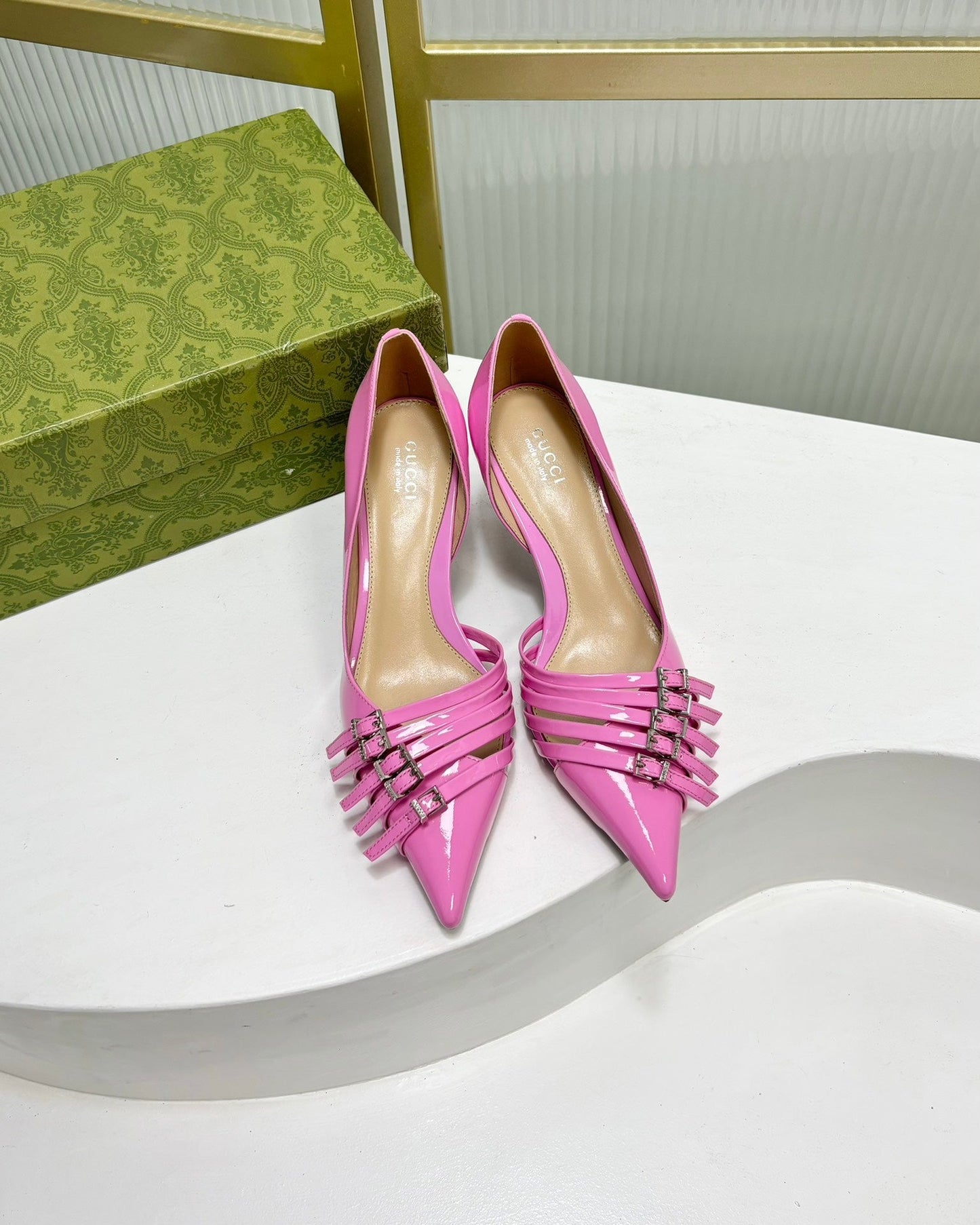 HIGH PUMP 6 CM IN FUSCIA PINK CALFSKIN