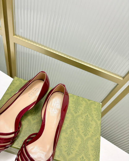 HIGH PUMP 6 CM IN CRIMSON RED CALFSKIN