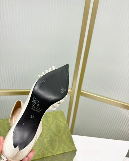 HIGH PUMP 6 CM IN WHITE CALFSKIN