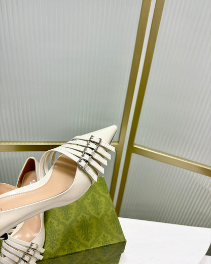 HIGH PUMP 6 CM IN WHITE CALFSKIN