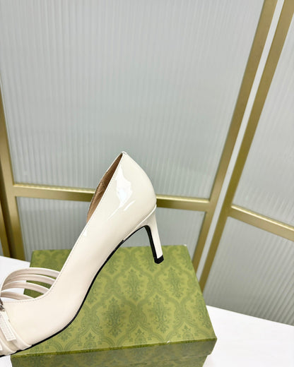 HIGH PUMP 6 CM IN WHITE CALFSKIN