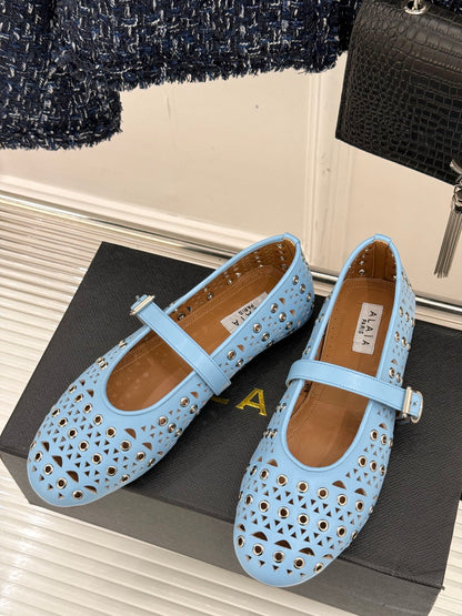MARY JANE IN LIGHT BLUE CALFSKIN