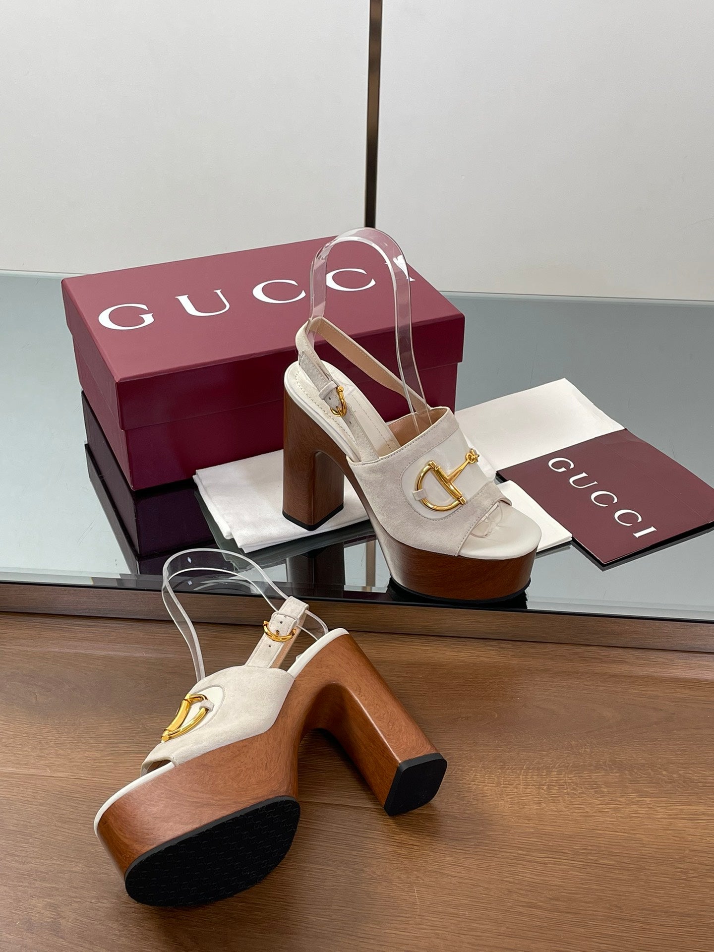 HIGH HEEL SANDALS 13 CM IN CREAM WHITE CALFSKIN MIX SUEDUE GOLD HARDWARE