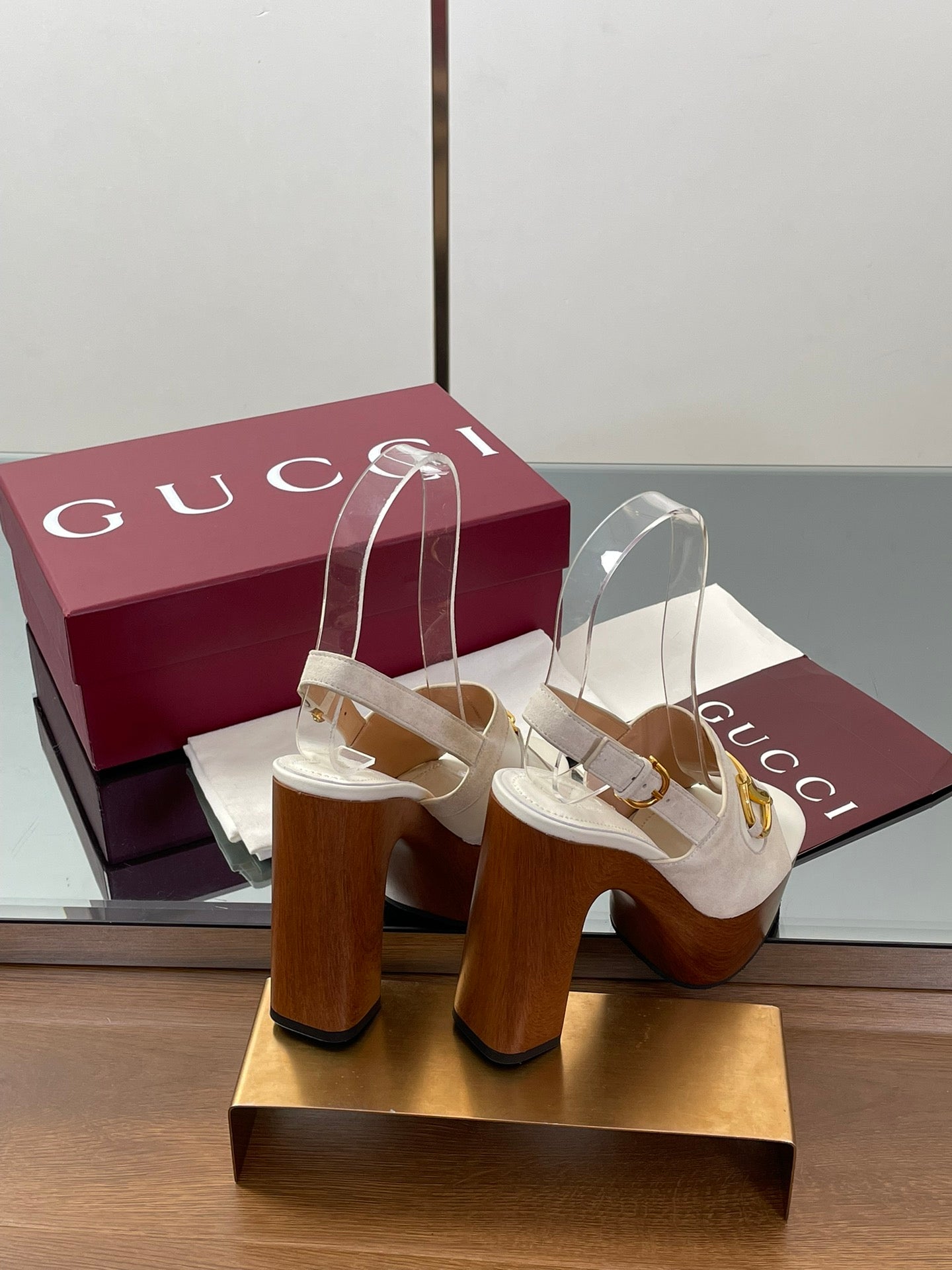 HIGH HEEL SANDALS 13 CM IN CREAM WHITE CALFSKIN MIX SUEDUE GOLD HARDWARE