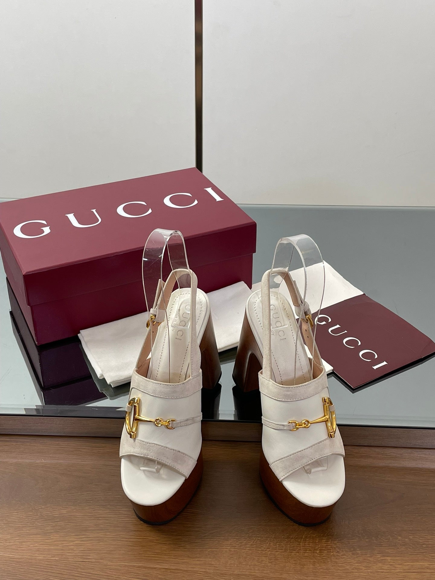 HIGH HEEL SANDALS 13 CM IN CREAM WHITE CALFSKIN MIX SUEDUE GOLD HARDWARE