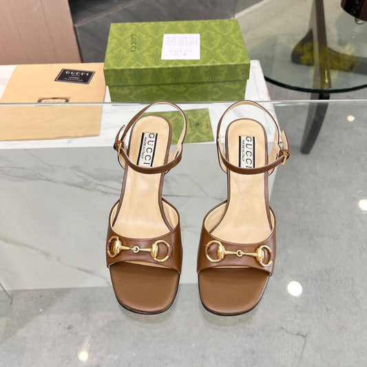 GG HIGH HEELS SANDALS 60 IN BROWN LAMBSKIN