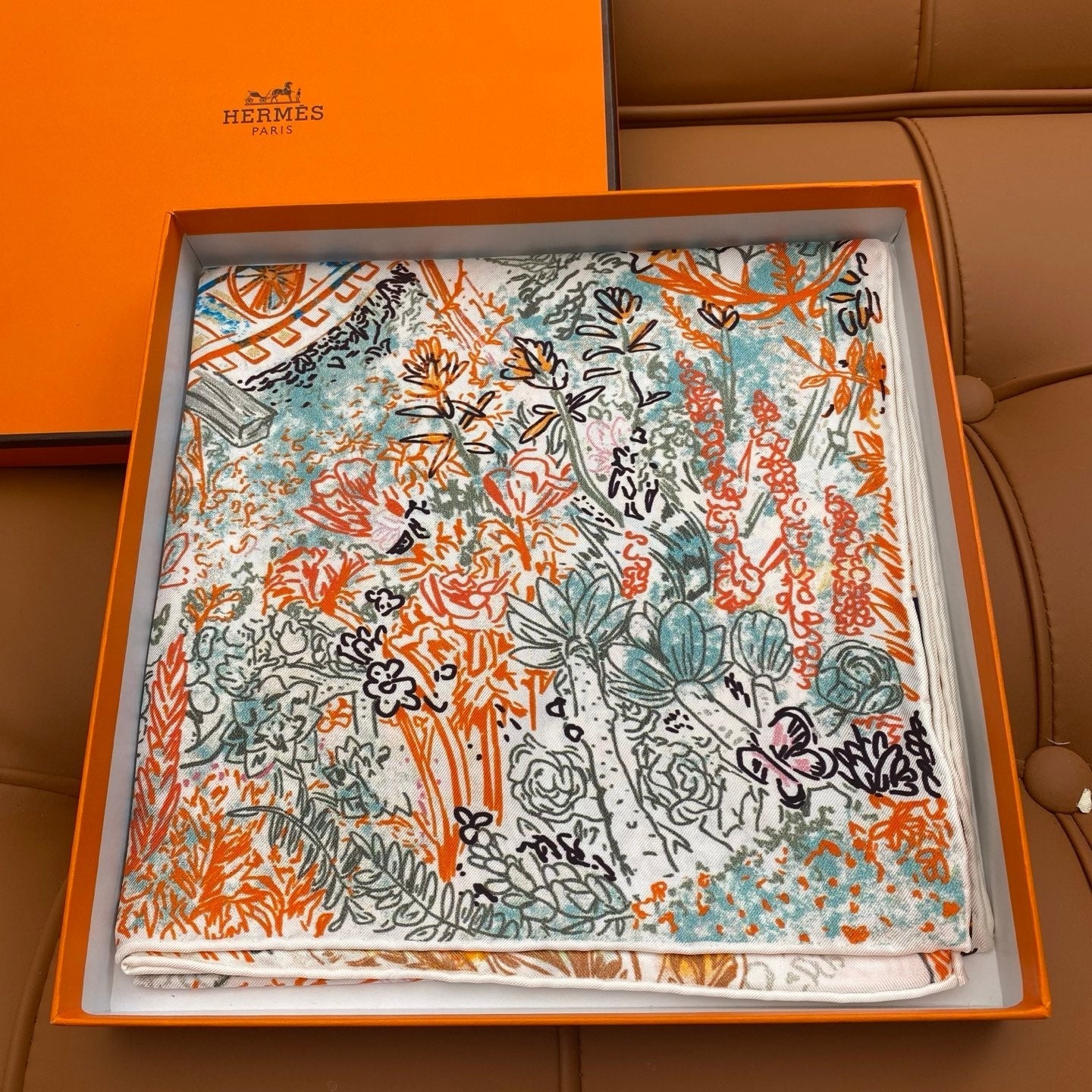 HERMES 25S SCARF 90 IN SILK 703688