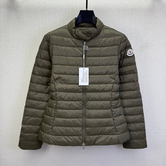 Moncler Style Women’s Lightweight Short Down Jacket In Olive Green – Style 047