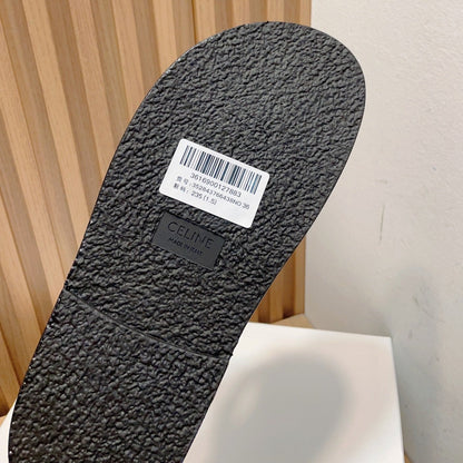 TIPPI SLIDE IN CANVAS & CALFSKIN NATURAL WHITE / BLACK