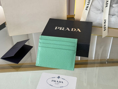 PRA 10 CARD HOLDER IN SEAFOAM GREEN CALFSKIN